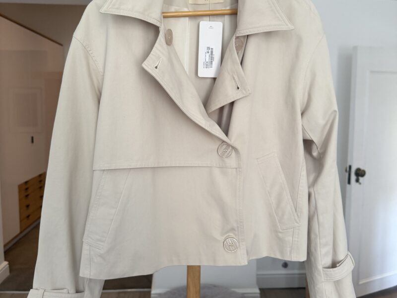 Desray Cream Cropped Trench Coat